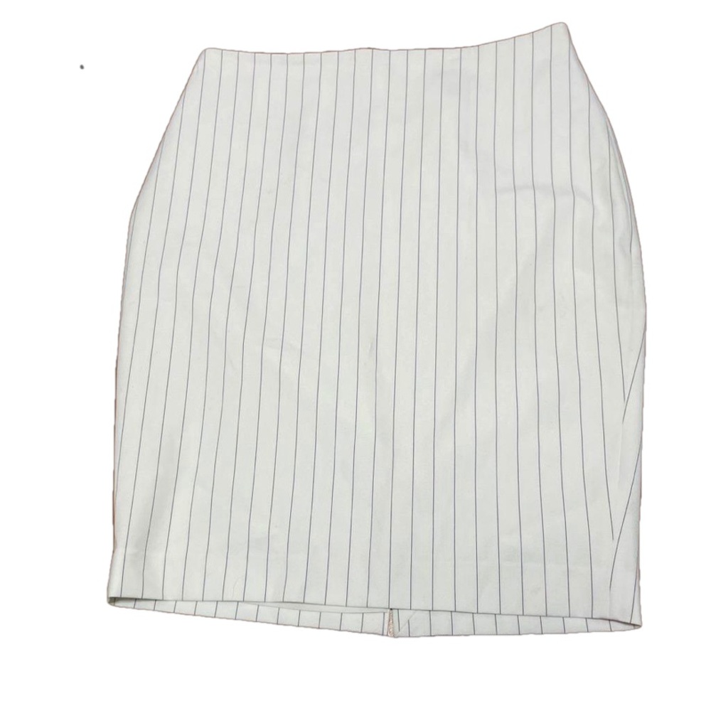 Express White Pinstripe Pencil Skirt